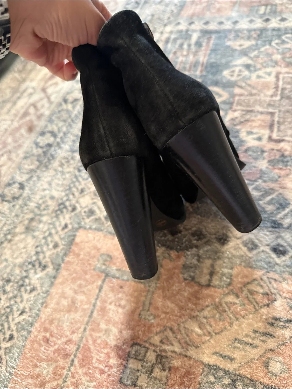 BCBGeneration Black Suede Ankle Boot with Side Zip 6.5